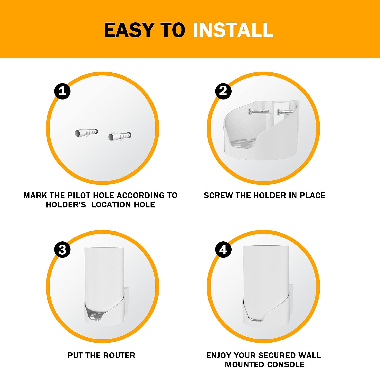 Wall Mount for TP-Link Deco X68/XE75/AXE5300 Mesh Wi-Fi 6 System | Space-Saving Wall Hanging Bracket Holder for Wi-Fi Booster, Cable Organizer Without Messy, Easy Installation