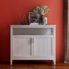 Modern Kitchen Pantry, Storage Sideboard Buffet Server Cabinet with 2 Doors, White, Easy to Maintain, for Dining Room