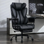 amseatec Big and Tall Office Desk Chair - Wide Ergonomic Executive with Footrest, High Back Lumbar Support Reclining Gaming Computer Chair for Heavy People (Black)