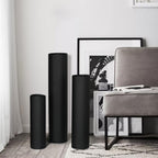 Dnnnii Tall Floor Vases Set of 3 - Black Metal Cylinder Vases for Living Room Corner, Modern Honeycomb Texture, Extra Large Standing Decor (Tallest 27.6in, Home Bedroom Dining Decor)