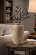 Emotionally Grounded Vase, Vaseking Large Ceramic Rustic Vase, 11 inch Minimalist Decorative Farmhouse Tall Vases for Home Decor, Living Room, Enterway, Table Decoration, Brown