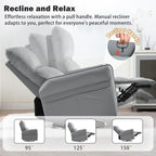 cinkehome Swivel Rocker Recliner, Glider Rocker Recliner Chair for Nursery, Overstuffed Manual Reclining Chair for Small Spaces, Living Room