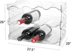 Stackable Wine Rack & Water Bottle Organizer for Cabinet - 3 Tier Acrylic Holder for Countertop, Fridge, Bar, Pantry, or Office, Hold 12 Bottles