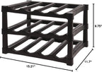 Well Home 3 Layer Stackable Polypropylene Wine Rack for 12 Bottles - 39 x 30 x 25 cm
