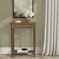 East at Main Solid Wood Console Table – 23.75” Wide Narrow Brown Entryway Table with Storage & Shelf – Rustic French Country Accent Table for Hallways, Foyers, Living Rooms and Small Spaces