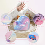 MeMoreCool Comfy Kids Chair for Ages 3+, Glow Unicorn Kids Reading Chair, Soft Plush Kids Armchair, Cozy Foam Kids Armchair for Kids Room, Living Room, Playroom, Reading Nook