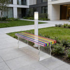 Acrylic Rainbow Color Storage Bench, Patio Bench, Suitable for Terraces, Balconies, Foyer, and Front Porches, Capable of Carrying 440 Lbs(35x23x22cm/14x9x9in)