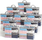 10 Pack Clear Storage Bags for Clothes, 22L Blanket Storage Bags, Under Bed Storage, Closet Organizers Bag, Upgraded Version Two-Way Zippers Design(Grey, 10PACK)
