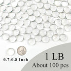 FANTIAN 1lb Clear Glass Beads for Vases, 100 Pcs Glass Pebbles, Clear Flat Glass Marbles for Vase Filler Flower Candle Crafts Centerpieces and Wedding Decoration