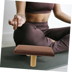 Wooden Meditation Bench with Cushion for Yoga and Home Decor, Ergonomic Design Posture, Coffee Color Cotton Cloth Seat, Stylish and Natural Elegance Bench for Adults