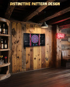 Electronic Dart Board, Electric Dartboard Cabinet Set for Adults [12 Soft Tip Darts] Individual Light Color for Each Player- Wooden Dartboard Cabinet for Family Game