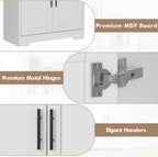 OUTLANE 70" Tall Kitchen Pantry Cabinet with Doors & Adjustable Shelves, Freestanding Modern Storage Cupboard Organizer for Kitchen, Living Room, Bathroom, or Laundry, Sturdy Wood Buffet Hutch