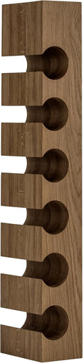 Riverbank Dark Oak Wine Rack, Elegant 6-Bottle Holder, Made of Solid Wood, Wall Mounted Wooden Wine Stand, Stylish & Luxurious Home Décor (Dark Oak, 6-Bottles)
