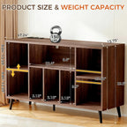 Record Player Stand, Record Stands with Record Storage, Vinyl Record Storage with Charging Station & USB Ports, 500+ Vinyl Large Mid Century Modern Record Player Stand and Album Cabinet