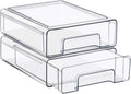 Sorbus Medium Clear Stackable Storage Drawers – 2-Pack Plastic Organizer Bins with Handles – Pull-Out Stackable Drawers for Bathroom Closet, Medicine, Cabinet, Pantry Storage, Baby Bottle Organizer
