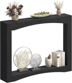 YATINEY Narrow Console Table, 5.9'' Thin Entryway Table, Behind Couch Table for Small Spaces, Small Farmhouse Hallway Table, for Living Room, Hallway, Foyer, Black CT19BK