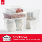 IRIS USA 12-Pack Plastic Storage Bins with Lids, 7 Quart Stackable Clear Organizing Containers, Durable BPA-Free Latching Boxes for Home, Office, Garage & Closet Organization, Medium Size, Clear