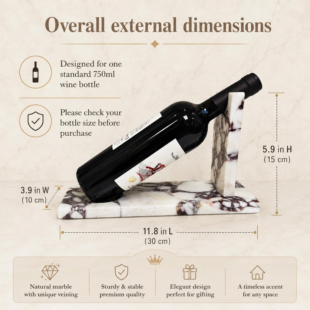 Creative Modern Marble Wine Holder Stand, Single Bottle Wine Rack Storage, Elegant Home Decor, Stylish Tabletop Display for Wine Enthusiast