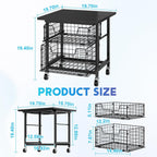 Mini Fridge Stand with Storage, Small Refrigerator Stand with 2 Drawers, Mini Fridge Shelf Cabinet-Max Load 300 LBS Heavy Microwave Stand Mini Fridge Cart for Dorm, Apartment, Kitchen (Black)