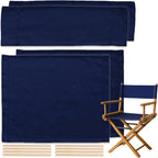 STAY GENT 18''L X 15''W 2 Set Directors Chair Replacement Canvas for 18'' Director Chairs, Replacement Cover Canvas Seat and 19.7''L X 6.3''W Back Covers Kit for Director Chairs Movie Chair, Navy Blue