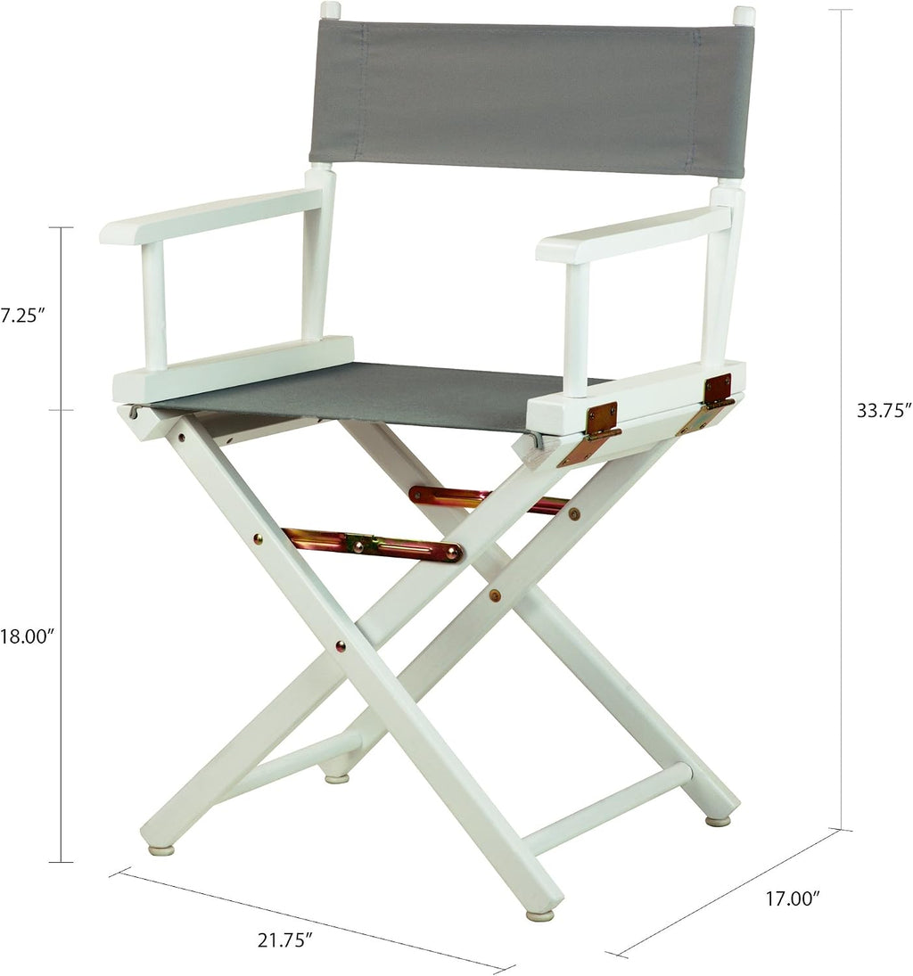 Casual Home 18" Director's Chair White Frame with Grey Canvas