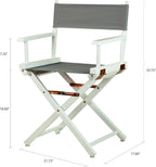 Casual Home 18" Director's Chair White Frame with Grey Canvas