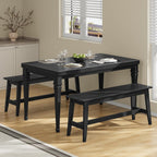 HOOBRO 39.3'' Bamboo Dining Bench, Farmhouse Kitchen Table Bench, Kitchen & Living Room Furniture, Easy to Assemble, Sturdy and Stable, Black BK03CD01G2