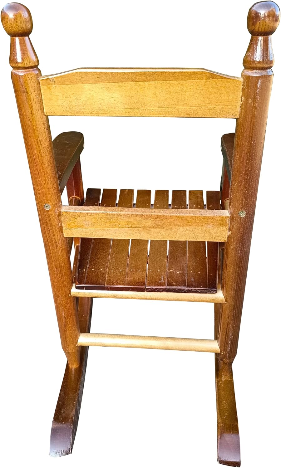 Kids Rocking Chair: Solid Wood Traditional Style with Arms & Slatted Seat - Indoor Outdoor Use for Childrens Room Balcony Porch Relaxation Reading