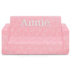 Serta Perfect Sleeper Personalized Extra Wide Convertible Sofa to Lounger, Comfy 2-in-1 Flip Open Couch/Sleeper for Kids, Pink