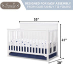 SORELLE FURNITURE Baby Bundle 4-Piece Nursery Set with 4-in-1 Convertible Crib, 4-Drawer Dresser, Changing Table and Toddler Rail, Furniture Made of Wood, Finish, Nursery Furniture Set -White