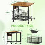Hongtamoya Mini Fridge Stand with Storage and Power Outlet, Small Refrigerator Stand with Wheels, Mini Fridge Cart-Max Load 300 LBS Heavy Microwave Printer Stand Utility Cart for Dorm,Kitchen, Office