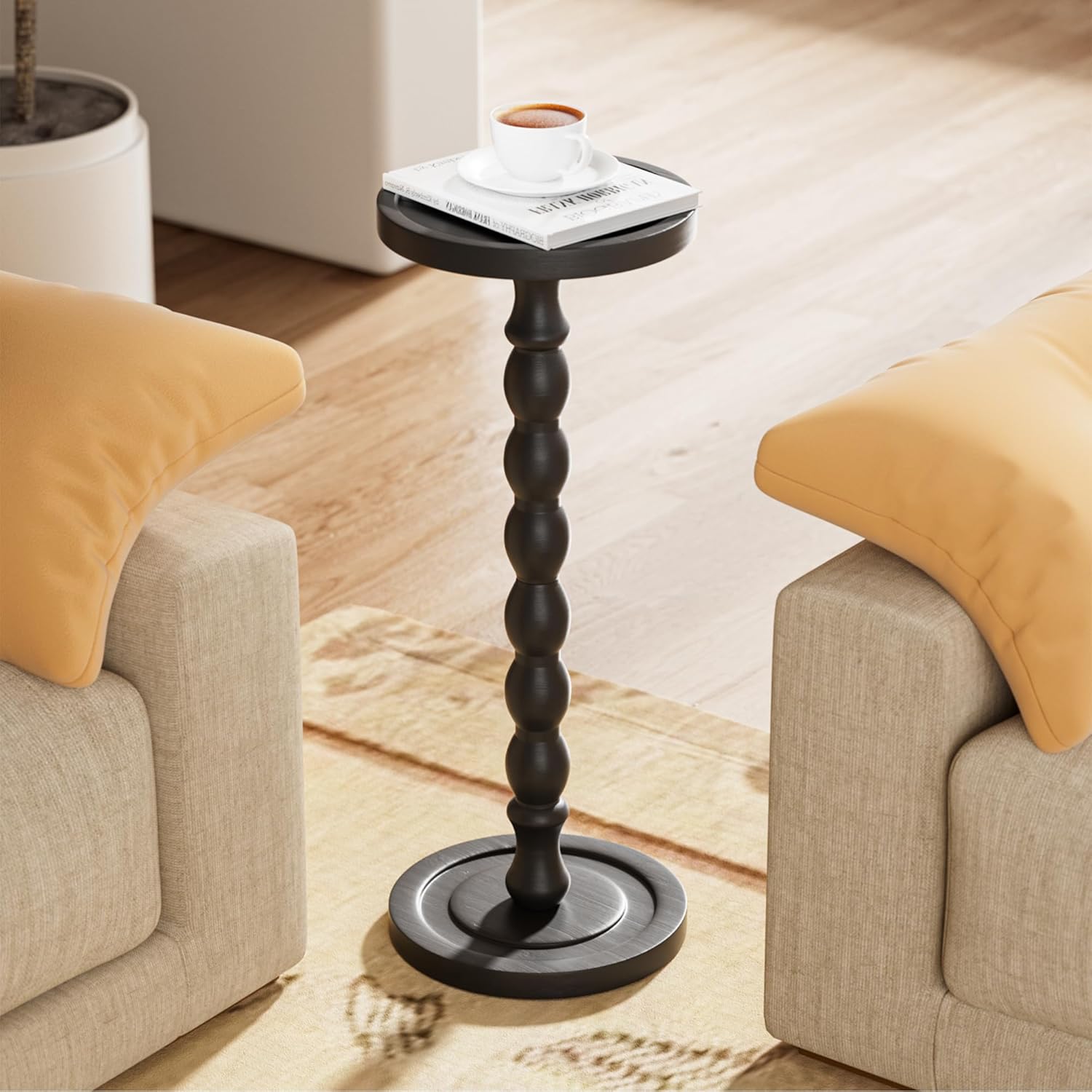 Side Table for Small Spaces, Small End Table for Living Room, Bedroom, Corners, and Office