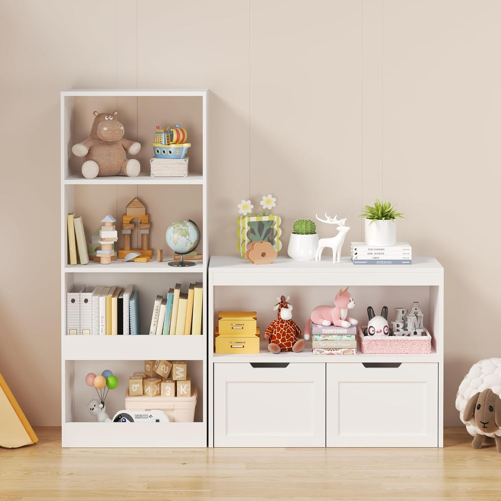 Book Organizer, Toy Storage Cabinet Organizer, White