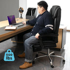 HOFFREE Office Chair Big and Tall 500lbs Ergonomic Chair for Heavy People Extra Wide Seat Computer Desk Chair with Footrest Black