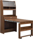 roomfitters 69" Kitchen Pantry Organizers and Storage Kitchen Cabinet with Extendable Dining Table and Coffee Bar, Walnut
