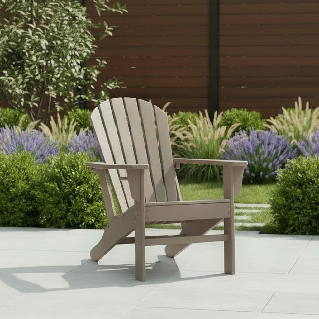 Signature Design by Ashley Sundown Treasure Outdoor Patio HDPE Adirondack Chair, Light Brown