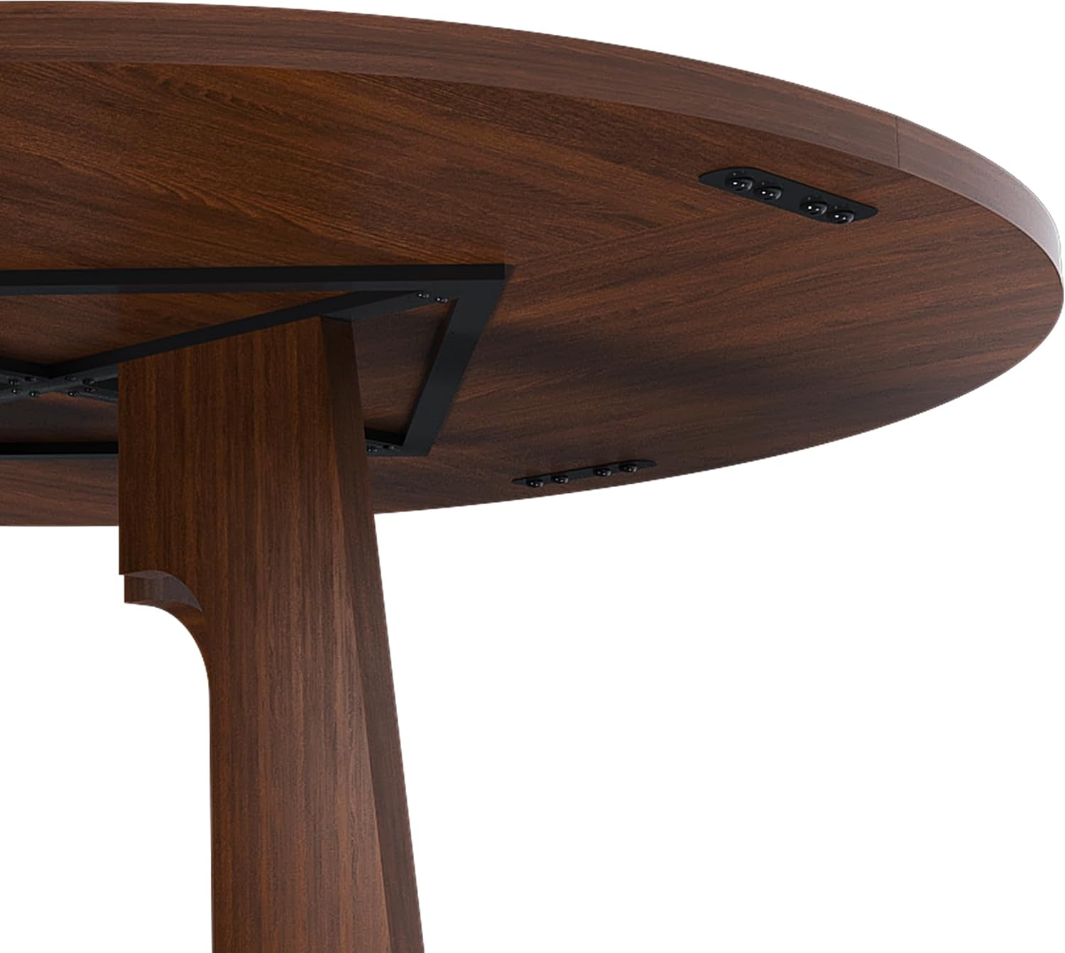 Round Dinning Table for 4-6, Kitchen Dining Room Table 47.2 Inches Circle Walnut Finish Dinner Tables for Kitchen, Dining Room, Living Room