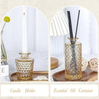 UPBUD Amber Glass Bud Vases Set of 12, Gold Mini Flower Vase for Centerpieces, Small Vases in Bulk for Wedding Decorations, Vintage Vase for Table, Recepetion, Home Décor