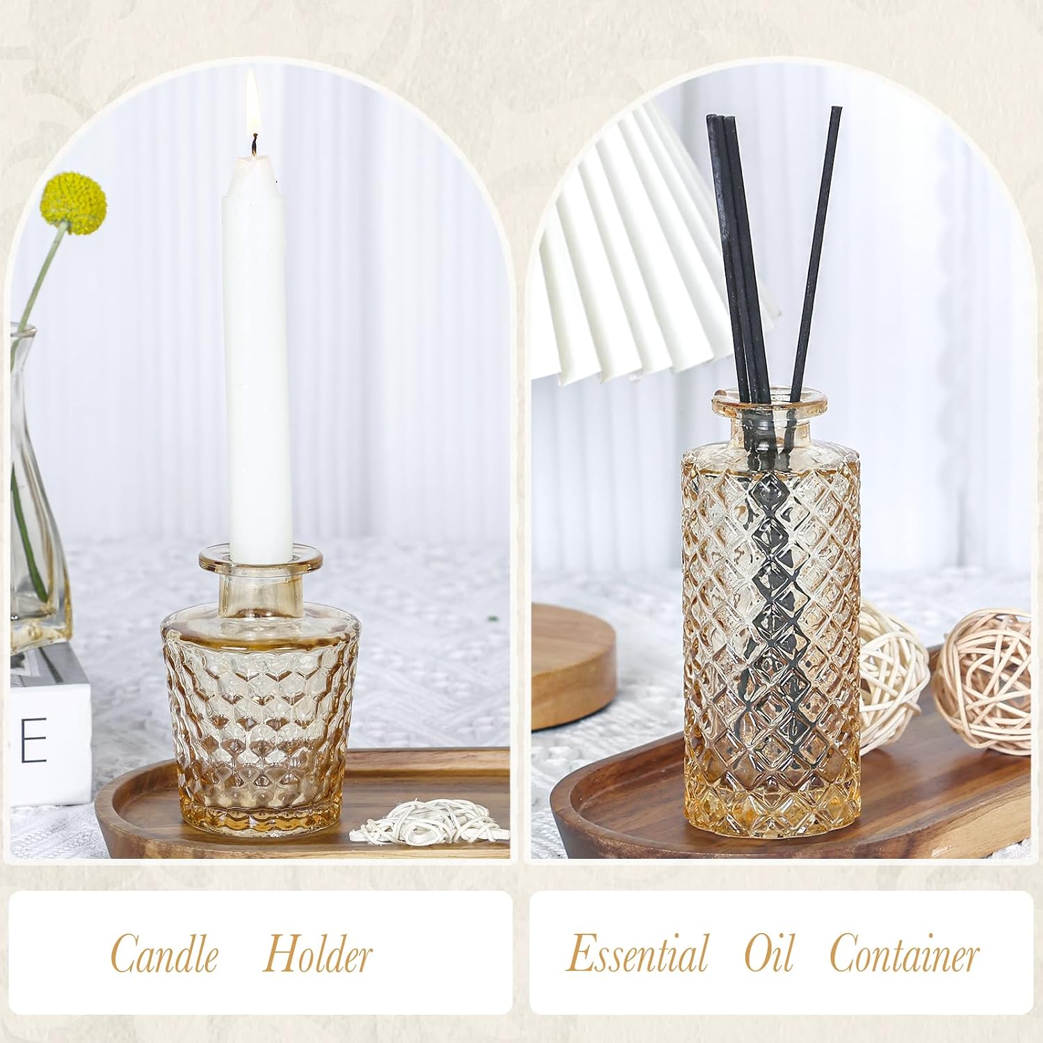 UPBUD Amber Glass Bud Vases Set of 12, Gold Mini Flower Vase for Centerpieces, Small Vases in Bulk for Wedding Decorations, Vintage Vase for Table, Recepetion, Home Décor