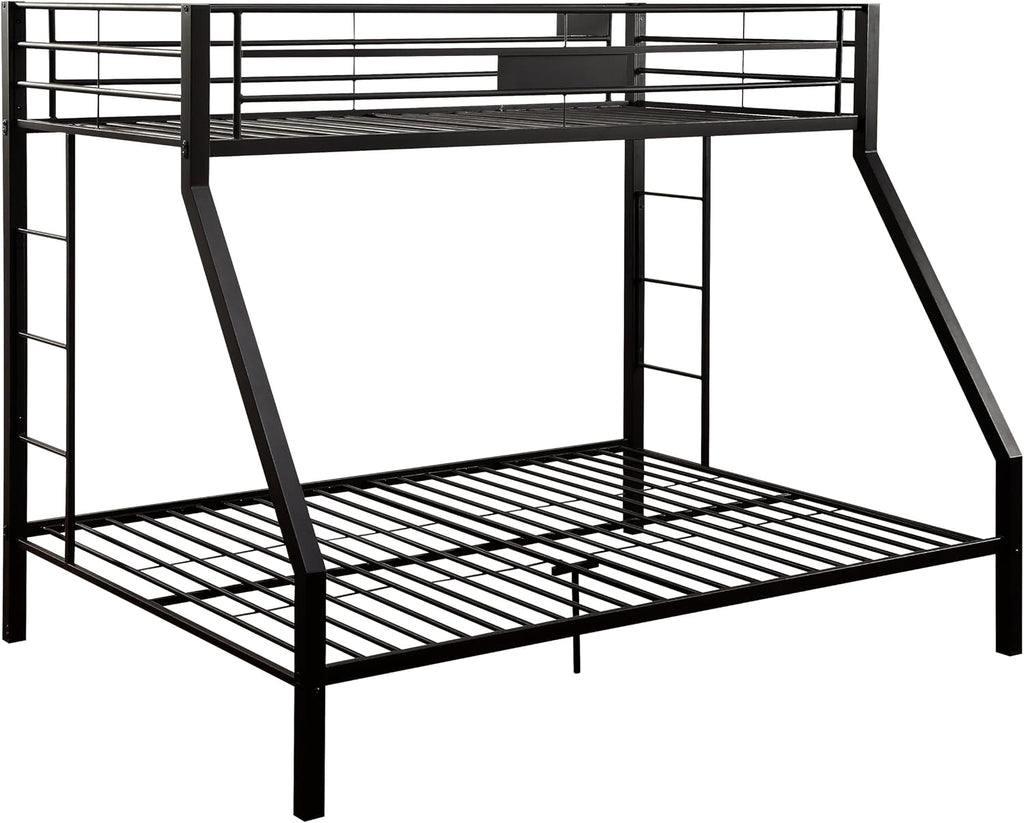 Sandy Black Twin XL,Queen Bunk Bed with Built in Ladder