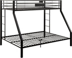 Sandy Black Twin XL,Queen Bunk Bed with Built in Ladder