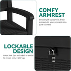YITAHOME 70 Gallon Deck Bench with Storage, Outdoor Storage Box Bench with Armrests for Patio Garden Pool Porch, Waterproof&Lockable, Black