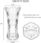 12 inch Flower vase,Large Crystal Glass Vase,Crystal Clear Glass Vases for Flowers,Banquet,Wedding,Birthday,Living Room,Dining Table