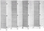 VEVOR Wood Room Divider, 8 Panel Wood Folding Privacy Screen, 66.9 Inches Tall Indoor Louvered Wooden Partition, Portable Decoration Screen, for Room Separation, Home, Office, Restaurant & Bedroom