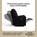 Storkcraft Sorrento Deluxe Power Recliner Swivel Glider – Premium Electronic Nursery Rocking Chair, Oeko-TEX 100 Certified, Includes Dual-USB Charging Port with USB-A & USB-C (Black Boucle)