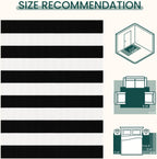 KOZYFLY Black White Striped Runner Rug 2x6 ft Woven Washable Hallway Runner Cotton Farmhouse Kitchen Rug for Entryway Porch Patio Laundry Room