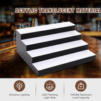 FAHKNS LED Lighted Liquor Bottle Display, 4 Tiers 16 Inch LED Liquor Shelves with RF Remote, Liquor Bottle Accessories Shelf for Home Bar, 16 Static Colors 4 Dynamic Mode