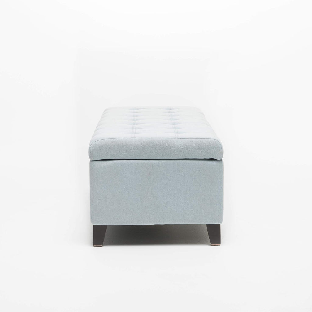 Storage Ottoman Bench, End of Bed Ottoman Bench Legs, Upholstered Entryway Storage Bench, for Bedroom, Living Room, Holds up to 250 lb, Beige (Light Sky)