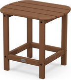 Polywood Adirondack Chair & 18" Side Table Bundle, Teak Finish Recycled Plastic Lumber