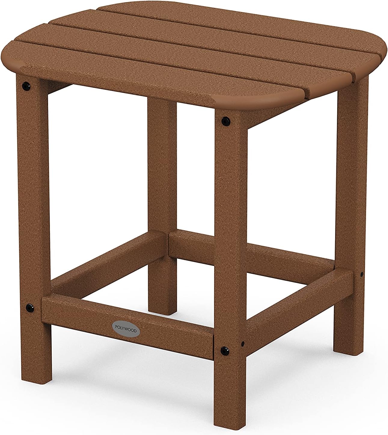 Polywood Adirondack Chair & 18" Side Table Bundle, Teak Finish Recycled Plastic Lumber